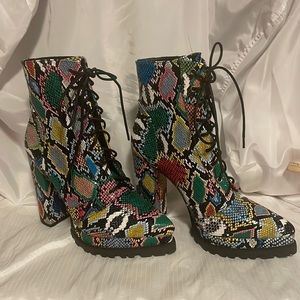 Multi Colored High Heel Boots